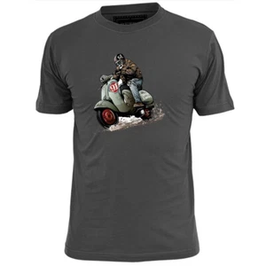 T-Shirt Uomo Skull Scooter Man Speed Junkies Vespa Lambretta Jam Weller Who - Foto 1 di 2