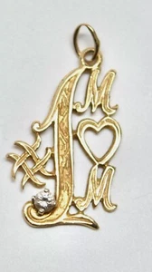 #1 Colgante de oro y diamantes mamá oro amarillo de 14 K - Imagen 1 de 3