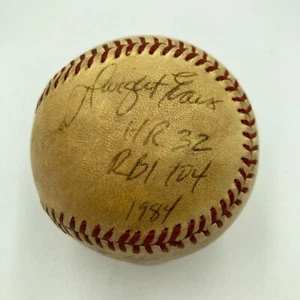 Jim Rice Dwight Evans Armas 1984 Red Sox Outfield Signed Game Used Baseball JSA - Picture 1 of 7