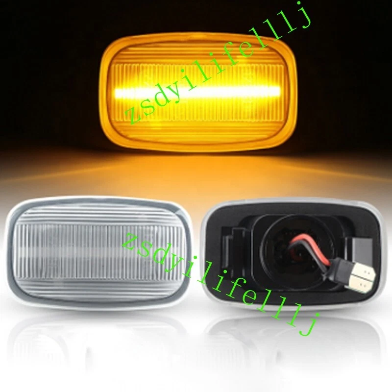 2x Para Toyota Land Cruiser 1998-2007 Guardabarros Luz de giro LED Cubierta Blanca Foto 1 de 1