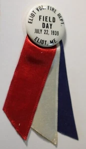 De colección 1939 Eliot, Departamento de Bomberos Voluntarios de Maine Cinta de día de campo - Imagen 1 de 4