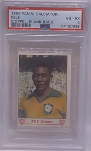 1964-65 Panini Calciatori Soccer Pele (Coppe) Blank Back PSA 4 VG-EX GRADED - Picture 1 of 2