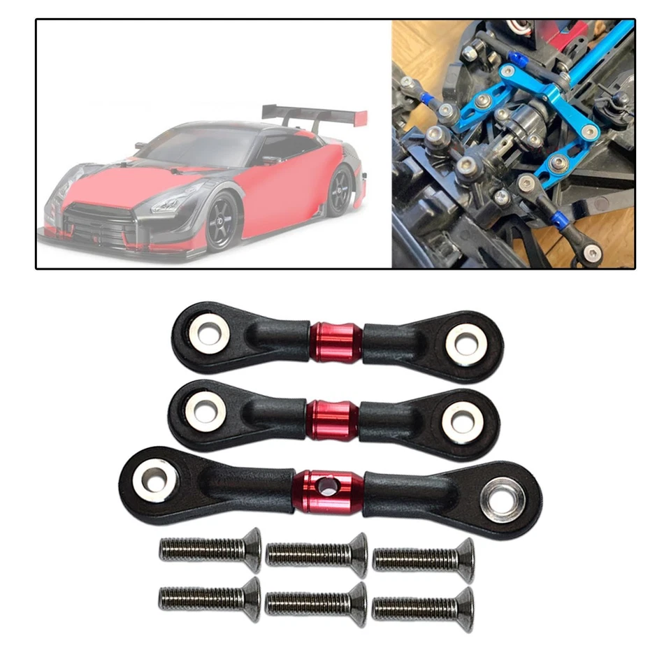 3x Steering Link Rod Adjustable Steering Rod Replacing RC Car Spare Part RC Car - Image 1 of 1