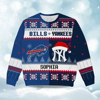 2025 Christmas Bills x Yankees Ugly Sweater - Christmas Gift for Men, Women - Image 1 of 4