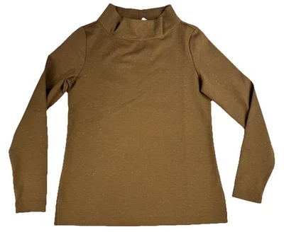 NUEVO Suéter Ann Taylor Mujer XXS Manga Larga Simulado Cuello Botón Hombro Marrón Foto 1 de 4