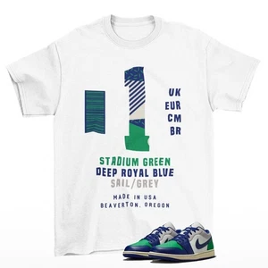 Camisa Zapatilla Etiqueta a Juego Jordan 1 Baja Profundidad Royal Stadium Verde 553558-147 - Imagen 1 de 2