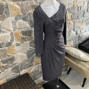As New- Size 10-12- Anthea Crawford- Grey Stretchy Corporate Dress-lined - Picture 1 of 12