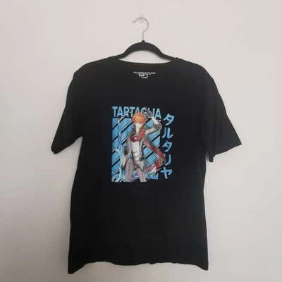 Camiseta Tartaglia Genshin Impact Negra Talla Grande Estampado Vinilo Foto 1 de 4