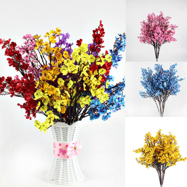 Babies Breath Flowers Artificial Fake Gypsophila DIY Floral Bouquets Arrangement Wedding Home Decor 8pcs