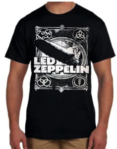 LED ZEPPELIN BLIMP Rock Band Black T Shirt - Picture 1 of 1