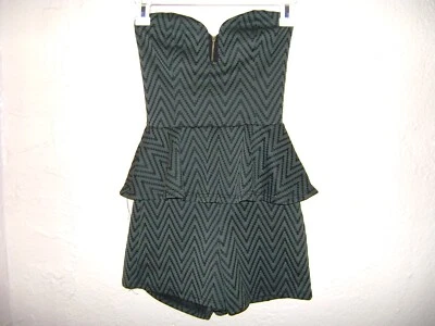 MUJER S SIN TIRANTES VERDE NEGRO ELEGANTE FALDA MAMELUCO por "CHARLOTTE RUSSE" talla "XS" Foto 1 de 4