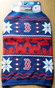 Boston Red Sox Pet Wear Holiday Sweater, Large size, MLB Officially Licensed - Picture 1 of 5