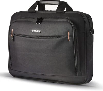 Borsa per laptop 15,6" borsa a tracolla PC borsa per computer custodia imbottita per notebook unisex - Immagine 1 di 3
