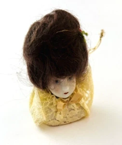 Antique Porcelain Doll Head Lace Collar Ornament 2 1/4” Tall X 1 1/4” Wide - Picture 1 of 10