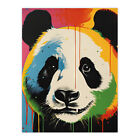 Panda Bear Fun Paint Drip Kids Children Bedroom Bright Wall Art Poster Print