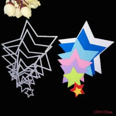 8 Stück Sterne Rahmen Stencil Cutting Dies Scrapbooking Stanzschablone Handwerk - Bild 1 von 2