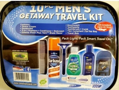 KIT DE VIAJE DE ESCAPADA PARA HOMBRE ON THE GO 10 PIEZAS. Foto 1 de 2