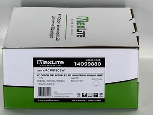 MaxLite RCF818CSW 8" Color Selectable LED Universal Downlight - NEW - Picture 1 of 5