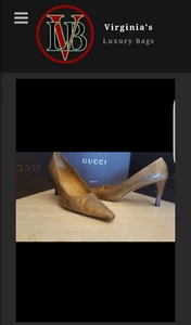 GUCCI HEELS REPTILE PRINT SZ 7.5 B - Picture 1 of 6