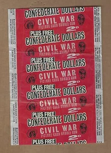 1960's CIVIL WAR CONFEDERATE DOLLARS WAX WRAPPER BRITISH VERSION - Picture 1 of 1