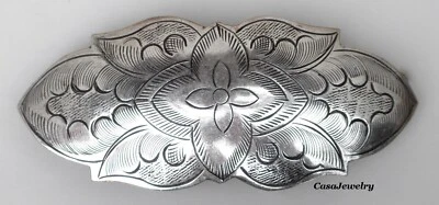 #1006 THAI HILL TRIBE BARRETTE W/80MM GENUINE FRENCH CLIP - Image 1 of 2