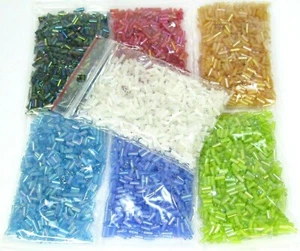 Glasperlen Tubes  Stickstifte Glasstifte in 7 Farben lüstiert 4,5x2mm  20g - Bild 1 von 8