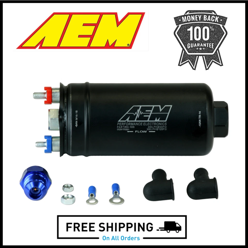 Bomba de combustível AEM Electronics 400LPH 044-Style em linha de alto fluxo de alta pressão - Imagem 1 de 4