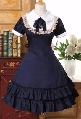 Custom Made To Order Short Sleeves Ruffle Classic Lolita Dress Plus 1x-10x L149 - Image 1 of 3