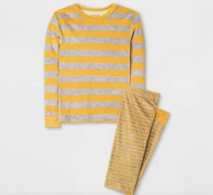 NEW Cat & Jack Kid's Boy's Striped Pajamas Set Yellow/Gray Size 8 FREE SHIPPING - Picture 1 of 3