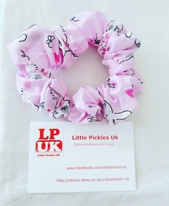Accessoires, Haar Scrunchies, Handarbeit, Fun, Hasen auf rosa - Bild 1 von 1