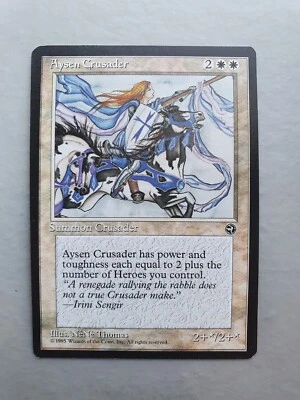 Aysen Crusader, MTG Homelands (1995) Rare White Creature NM - Image 1 of 2