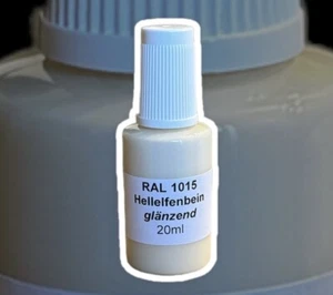 Lackstift RAL 1015 Hellelfenbein glänzend, 20ml + 4 Lacktupfer - Bild 1 von 2
