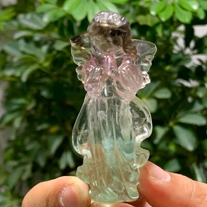 85G Fluorita Natural Talla Ángel Cuarzo Cristal Curativo Regalo - Imagen 1 de 14