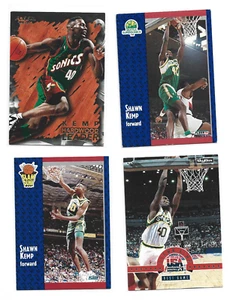 4 NBA SHAWN KEMP,REIGN MAN,CARD LOT~SEATTLE SUPERSONICS #15,231,192,144 - Picture 1 of 2