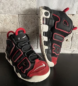 Nike Air Uptempo Black White University Red FB1345-001 Toddler Shoes Size 12C - Picture 1 of 7