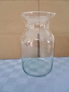 Classic glass vase, clear 8” tall,  Flower Vase 4 3/4 mouth,  5" at base (U1-29) - Picture 1 of 3