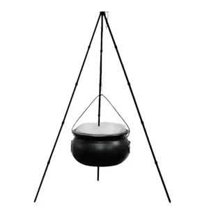 51 Inch Tall Witches Cauldron on Tripod with Lights Halloween Prop Decor - Picture 1 of 6