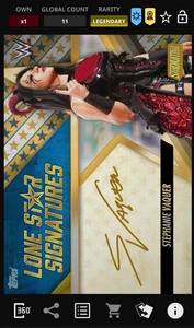 WWE Topps Slam DIGITAL Stadium Club Stephanie Vaquer Legendary Auto Award 11 CC - Picture 1 of 1
