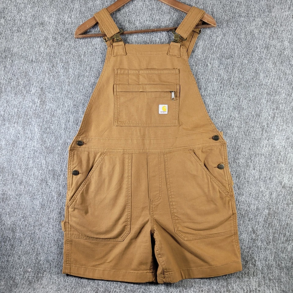 Carhartt Womens Brown Overalls Shorts BS5268-W Workwear Utility Carpenter Size S - Image 1 of 4