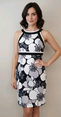 ¡NUEVO CON ETIQUETAS! Vestido Jones New York Algodón Sin Mangas Estampado Floral - Talla 6 Foto 1 de 4