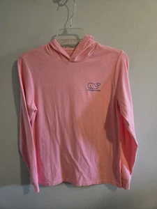 Vineyard Vines Girls Pink Hooded Tshirt Medium (10-12) Beach Nights Nautical  - Picture 1 of 3