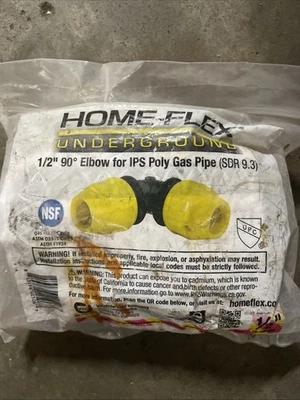 Home-Flex 18-406-005 Underground 1/2"  90 degree Elbow  for IPS Poly Gas Pipe - Image 1 of 2