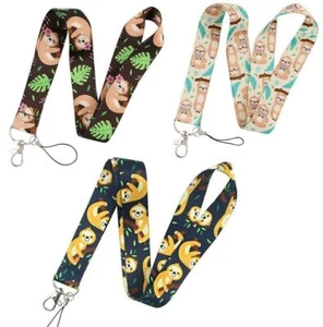 SLOTH Lanyard~LAZY Slow HANGING Animal~ID Badge Keychain Wallet Phone Neck Strap - Picture 1 of 8