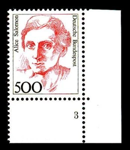BUND Frauen 500 Pf.** postfrisch, Mi. 1397 - Eckrand u.r. Formnummer 3 - Picture 1 of 1