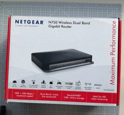 NETGEAR N750 WiFi 300+450Mbps Dual Band Gigabit Router (WNDR4300) - Image 1 of 2