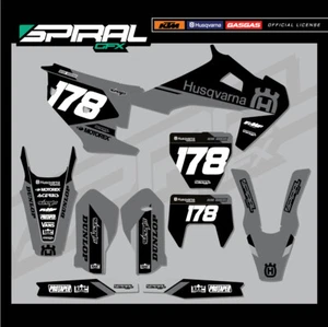 Custom MX Grafik Kit Husqvarna TE FE 125 250 350 450 Locher B/G 2019 2020 2021 - Bild 1 von 5