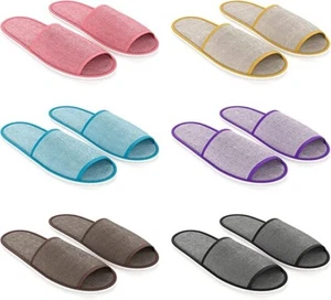 24 Pairs Disposable House Slippers for Guests, Bulk Pack US Men Size 10 Women 11 - Picture 1 of 4