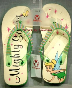 RETIRED TINKER BELL MIGHTY SASSY ADULT FLIP FLOPS SMALL - Picture 1 of 1