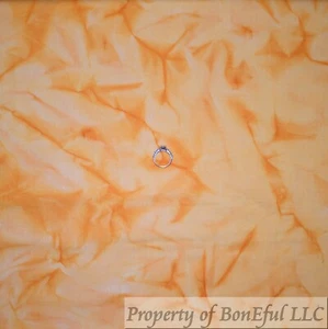 BonEFul FQ Cotton Quilt Yellow Orange Tone Batik Crackle Texture Blender Pumpkin - Picture 1 of 12