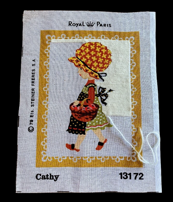 Royal Paris Needlepoint Canvas # 131.72 Cathy Partially Worked 29.5 x 22cmDesign - Image 1 of 4